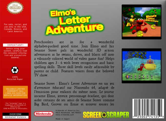 Sesame Street : Elmo's Letter Adventure - Dos