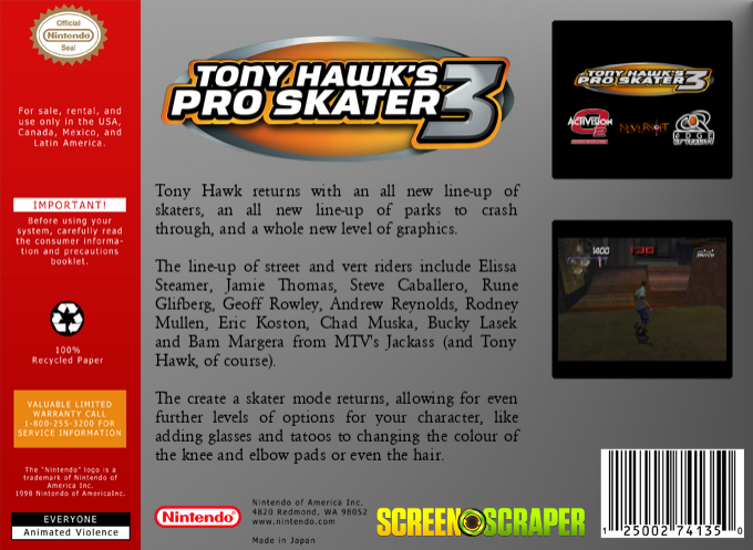 Tony Hawk's Pro Skater - Dos