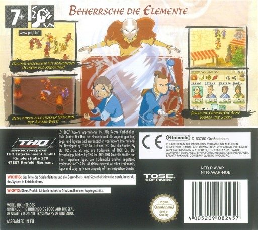 Avatar : Le Dernier Maître De l'Air - Dos