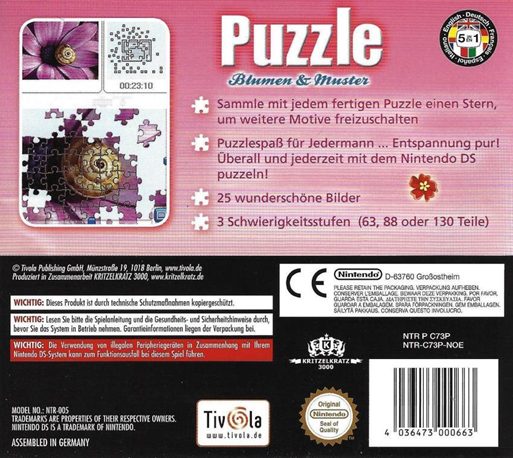 Blumen & Muster Puzzle - Echter Puzzlespass fuer U - Dos