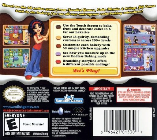 Cake Mania 2 : Jill's Next Adventure ! - Dos