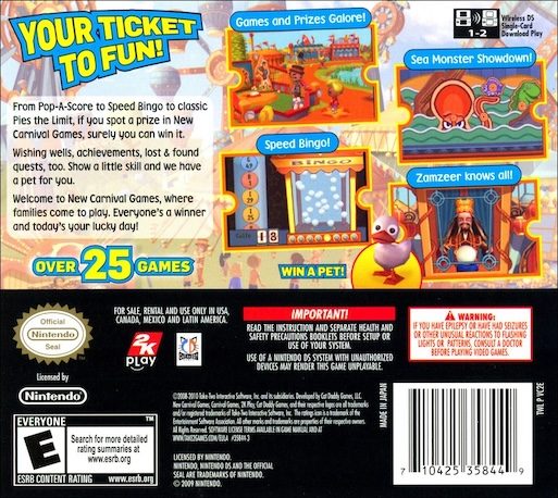 Carnival : Fête Foraine : Nouvelles Attractions - Dos