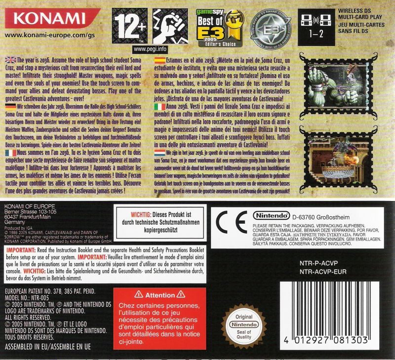 Castlevania : Dawn of Sorrow - Dos