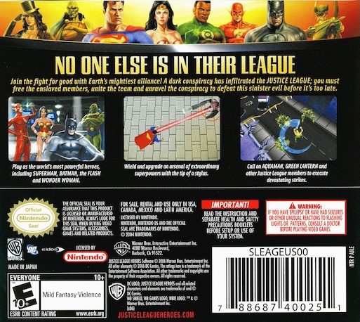 Héros de la Ligue des Justiciers - Dos