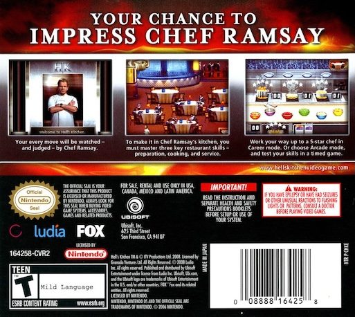 Hell's Kitchen : The Video Game - Dos