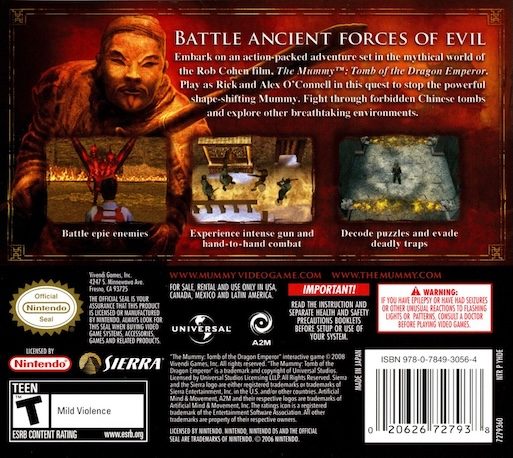 La Momie : La Tombe de l'Empereur Dragon - Dos