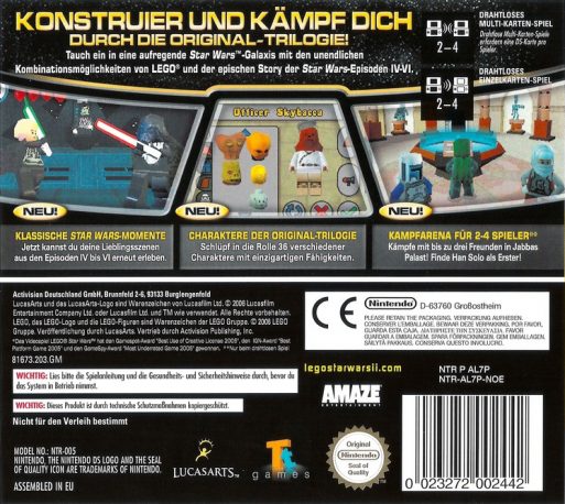 LEGO Star Wars II : La Trilogie Originale - Dos