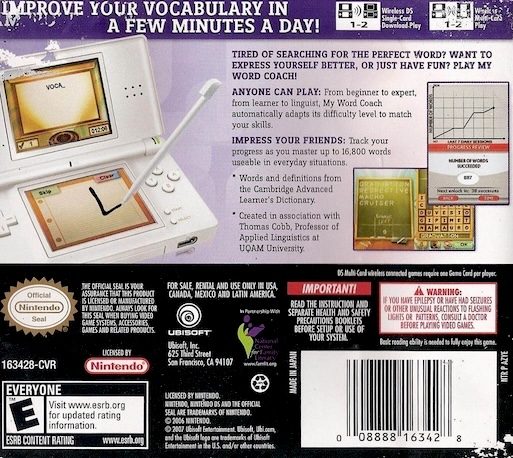 Mon Coach Personnel - J'enrichis Mon Vocabulaire - Dos