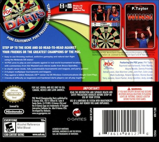 PDC World Championship Darts - The Official Video Game - Dos