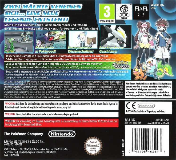 Pokémon - Version Noire 2 - Dos