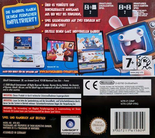 Rayman Prod' Présente : The Lapins Crétins Show - Dos