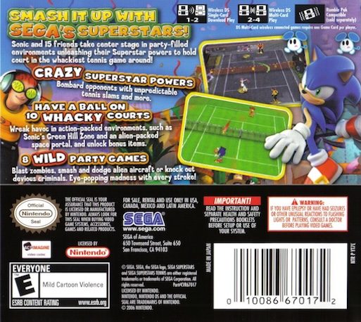 Sega Superstars Tennis - Dos