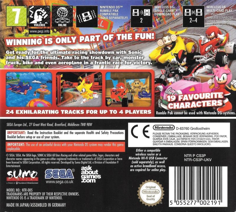 Sonic & Sega All-Stars Racing - Dos