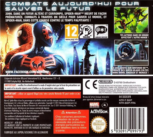 Spider-Man : Aux Frontières du Temps - Dos