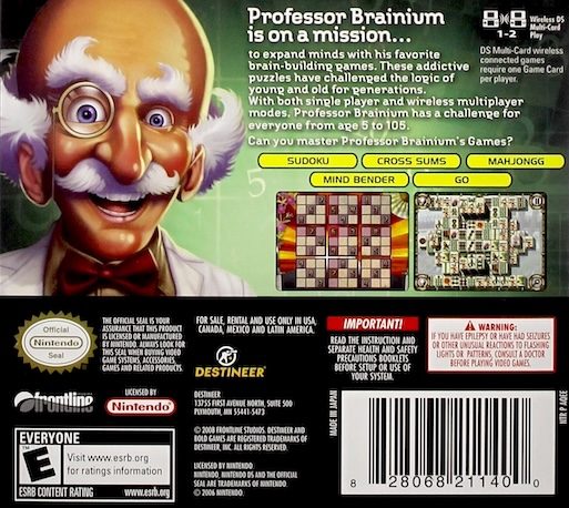 Tele 7 Jeux Inedits : Professeur Brainmaniac - Dos