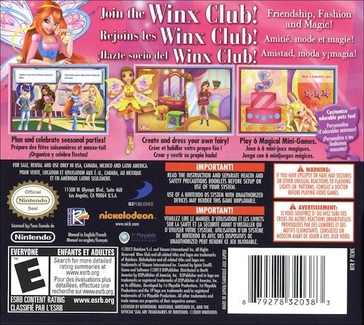 Winx Club : La Fête des Fées - Dos
