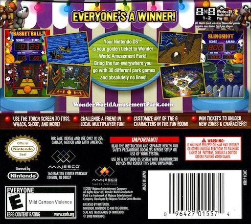 Wonder World Amusement Park - Dos