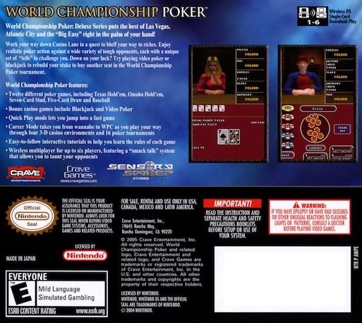 World Championship Poker - Deluxe Series - Dos