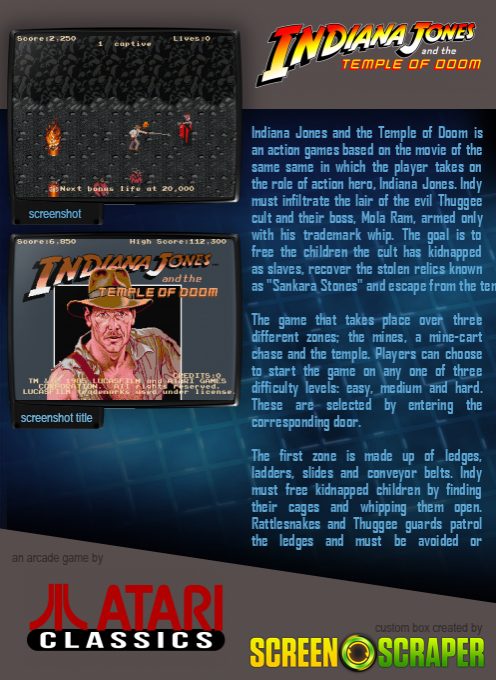 Indiana Jones And The Temple Of Doom - Dos
