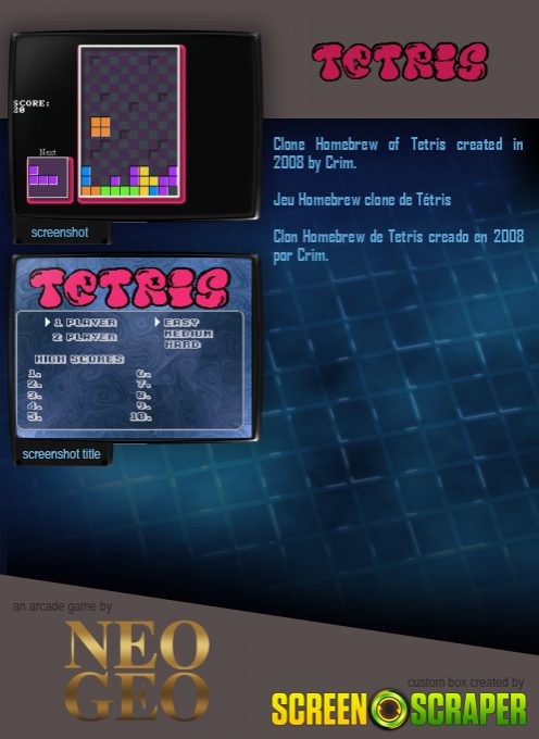NeoGeo 2-Player Tetris dos