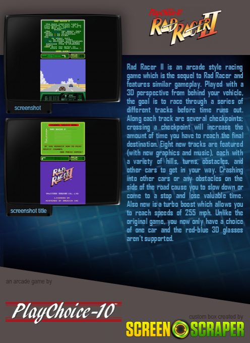 Rad Racer II (PlayChoice-10) - Dos