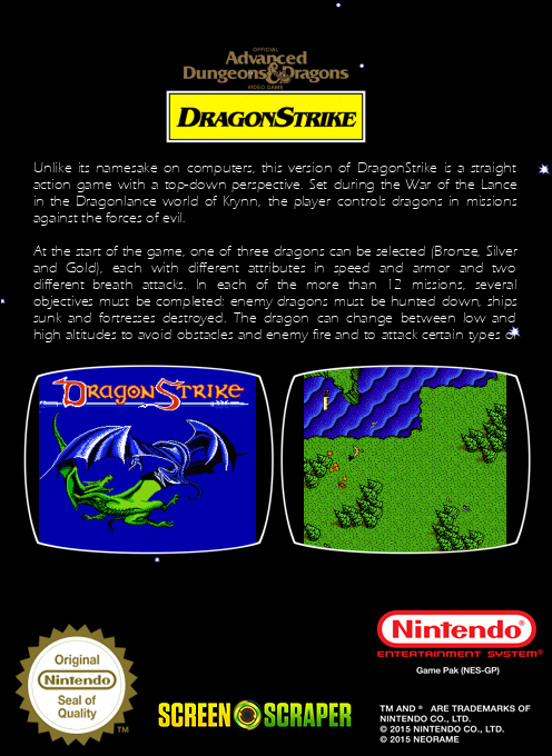 Advanced Dungeons & Dragons : DragonStrike - Dos