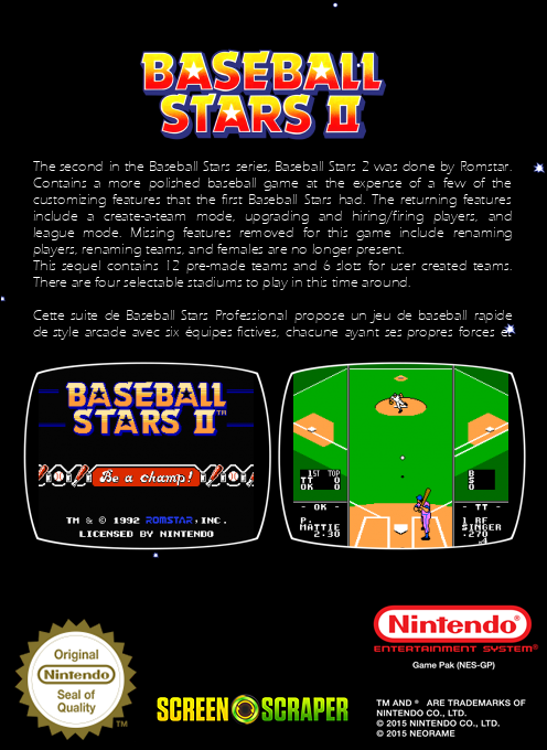 Baseball Stars - Dos