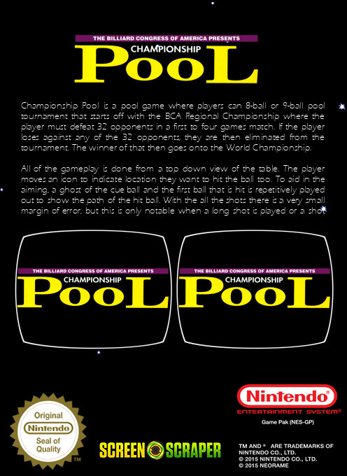 Championship Pool - Dos