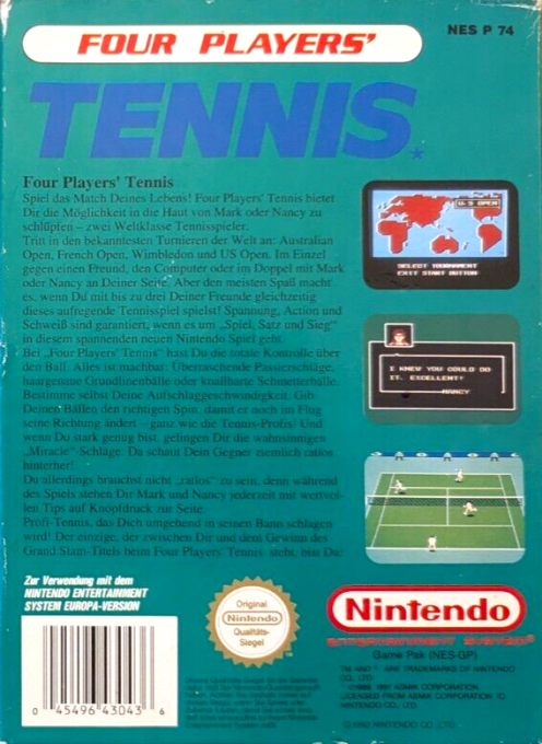 Chris Evert & Ivan Lendl in Top Players' Tennis - Dos
