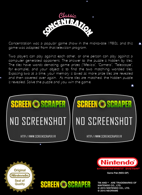 Classic Concentration - Dos