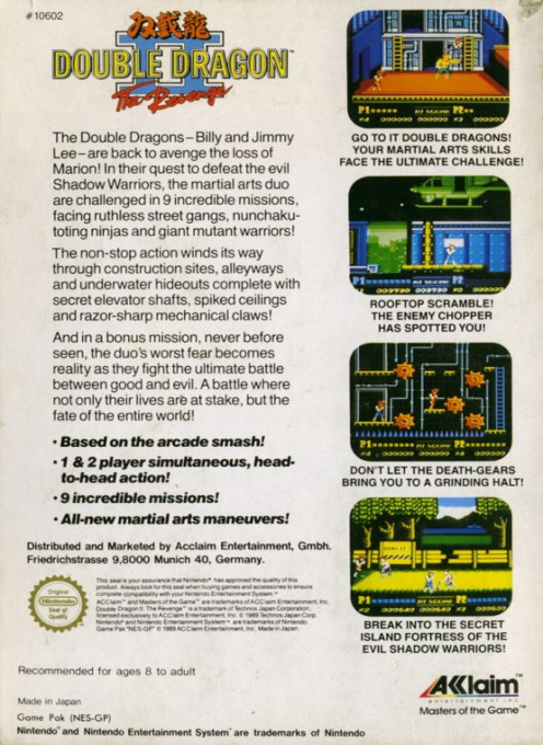 Double Dragon II : The Revenge - Dos