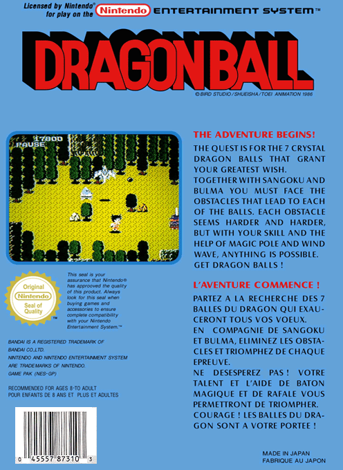 Dragon Ball : Le Secret du Dragon - Dos