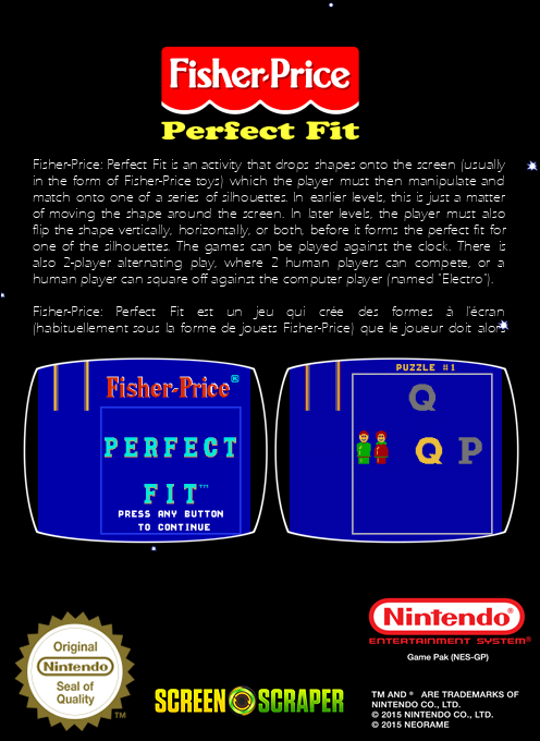 Fisher-Price : Perfect Fit - Dos