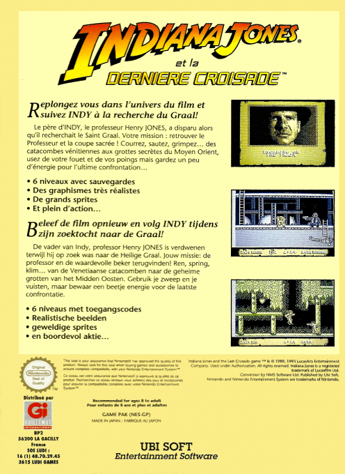 Indiana Jones et la Derniere Croisade - Dos