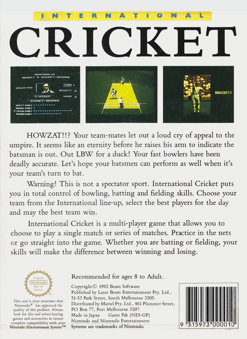 International Cricket - Dos
