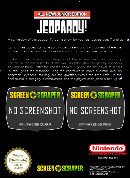 Jeopardy! Junior Edition - Dos