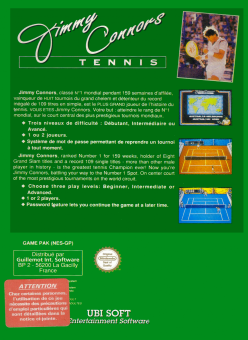 Jimmy Connors Tennis - Dos