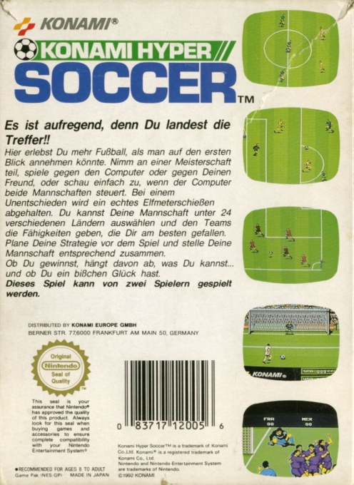 Konami Hyper Soccer - Dos