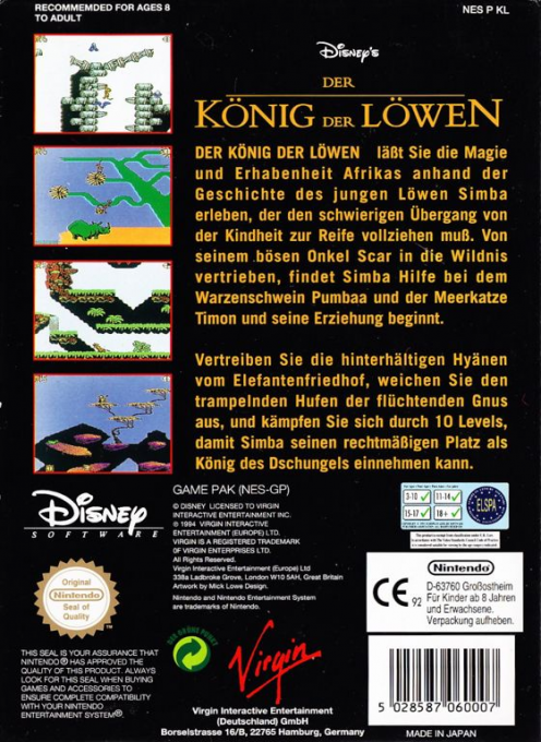 Le Roi Lion - Dos