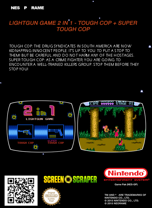Lightgun Game 2 In 1 - Tough Cop + Super Tough Cop - Dos