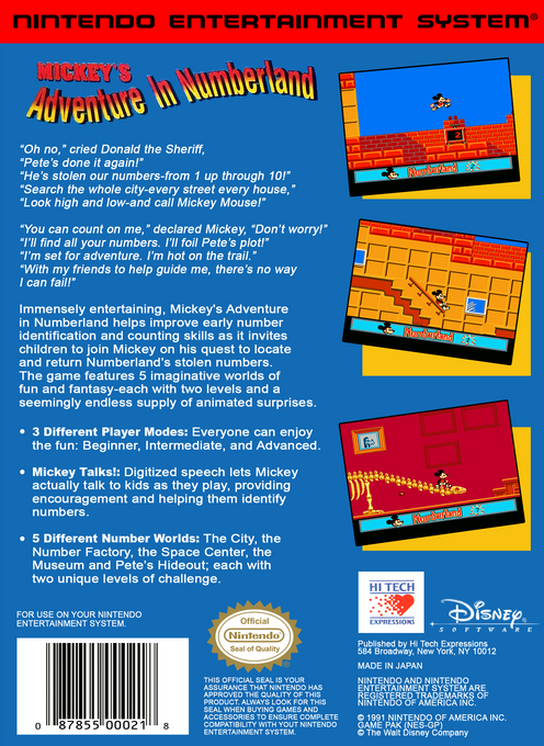 Mickey's Adventure in Numberland - Dos