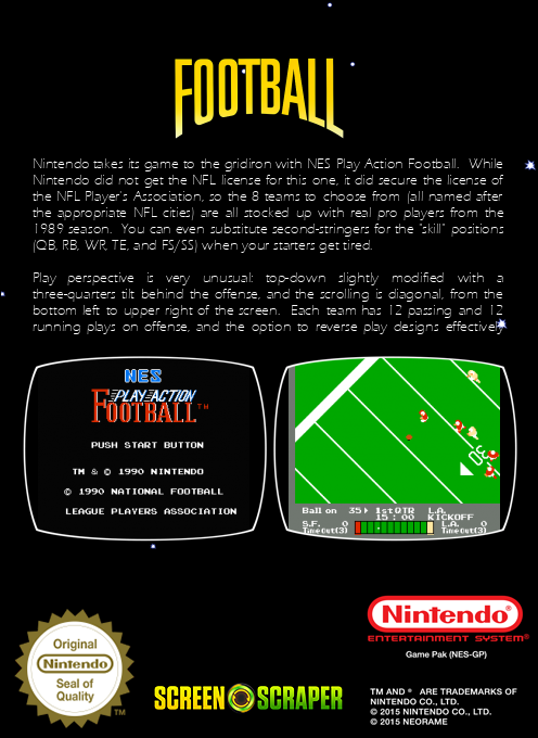 NES Play Action Football - Dos
