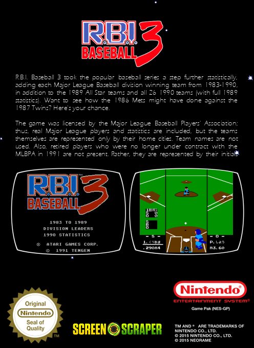 R.B.I. Baseball 3 dos