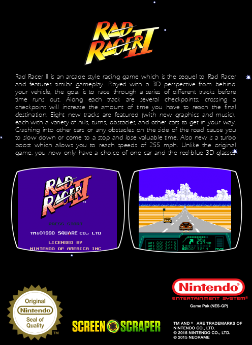 Rad Racer II - Dos
