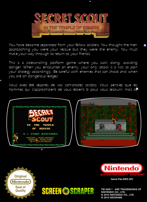 Secret Scout in the Temple of Demise - Dos