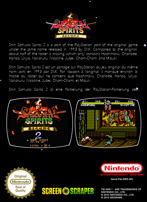Shin Samurai Spirits 2 - Haoumaru Jigoku Hen - Dos