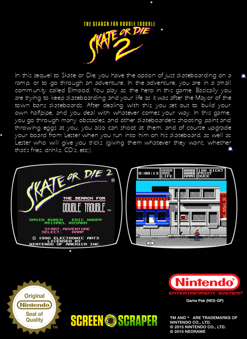 Skate or Die 2 : The Search for Double Trouble - Dos