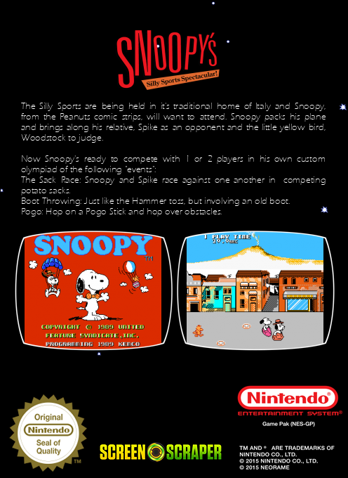 Snoopy's Silly Sports Spectacular! - Dos