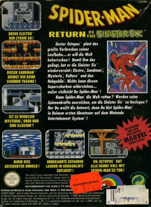 Spider-Man : Return of the Sinister Six - Dos