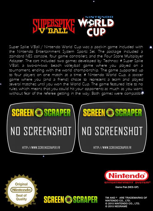 Super Spike V'Ball + Nintendo World Cup - Dos